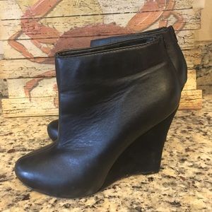 Report wedge LEATHER Bootie.  Size 7. 4 inch heel